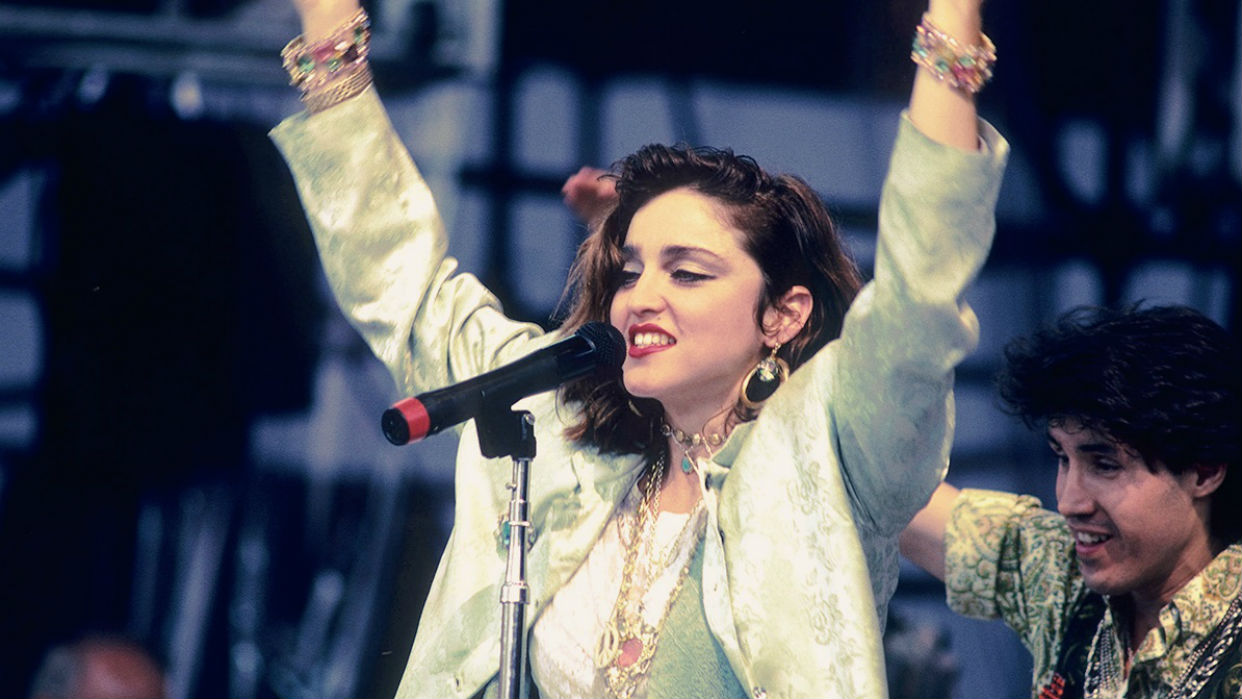 Una jovencísima Madonna se presentó en el concierto de Filadelfia